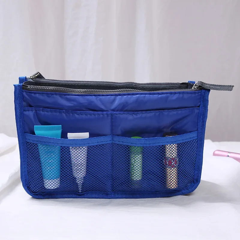 sacs à cosmétiques en nylon pour femmes, fourre-tout à double fermeture éclair, sac de maquillage, sac de rangement de produits de toilette, organisateur de maquillage de voyage en plein air pour filles