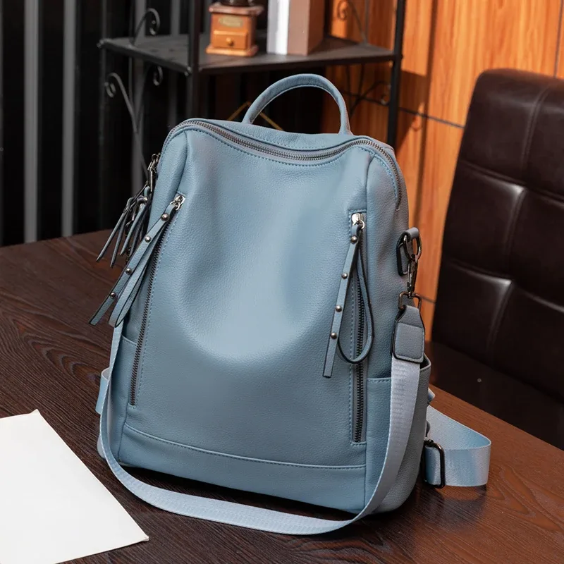 sac à dos souple pour femme de grande capacité, style rétro, convertible en sac à bandoulière, parfait pour les trajets quotidiens et les voyages