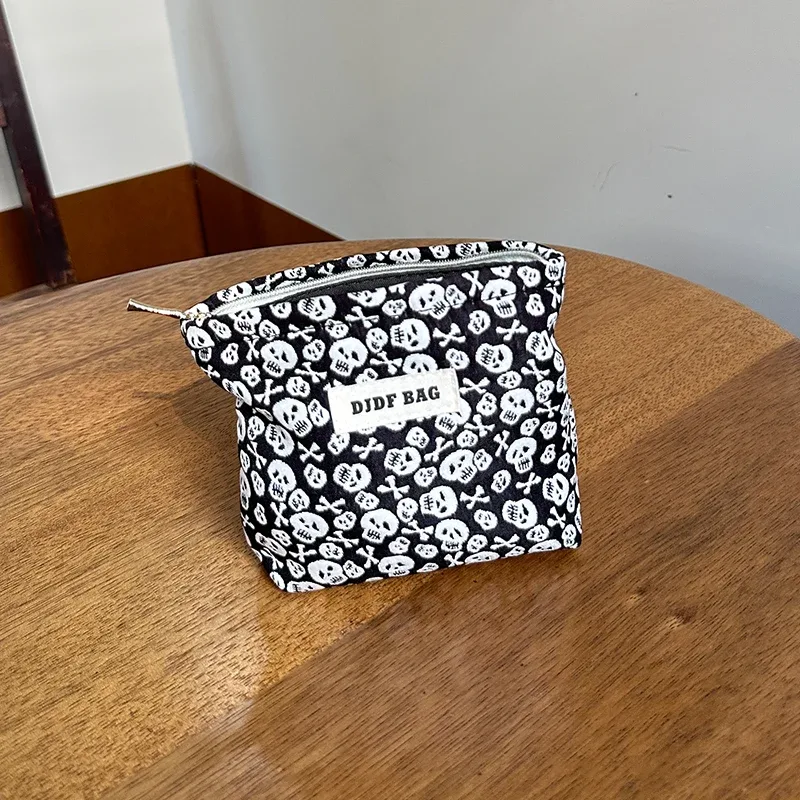 sac de maquillage imprimé zèbre pour femme, petit article en toile, sac de rangement pour cosmétiques, pochette portable à fermeture éclair, porte-monnaie compiedmont ins