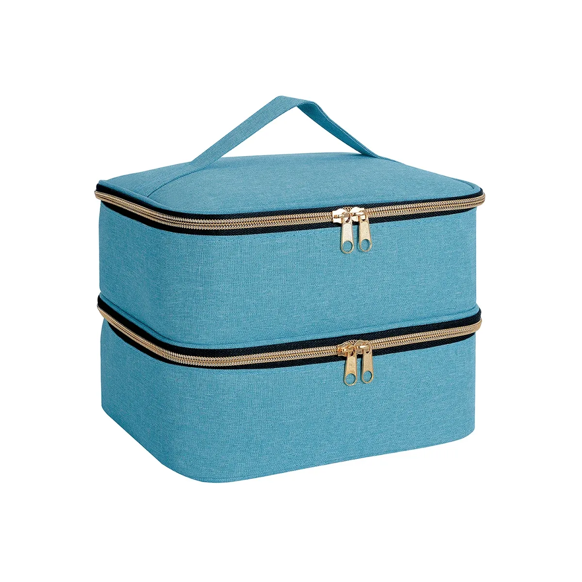 organisateur de vernis à ongles, sac fourre-tout de rangement cosmétique double couche portatif pour les amateurs d'ongles, peut stocker des outils à ongles, du gel de vernis à ongles, d
