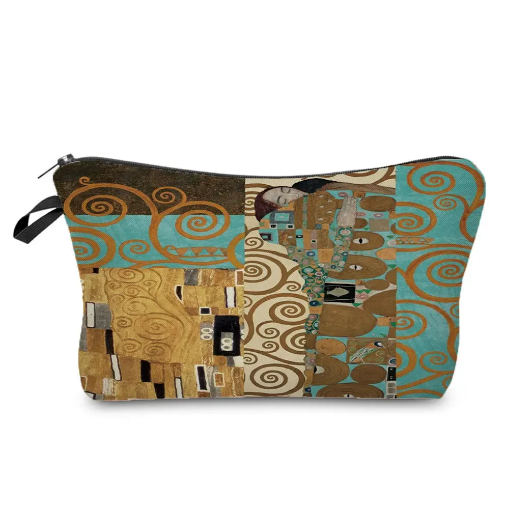 sacs à cosmétiques personnalisés pour femmes, trousse de maquillage, étuis à crayons multifonctions, peinture à l'huile, grilles de larmes, gustability klimt, mode pour dames