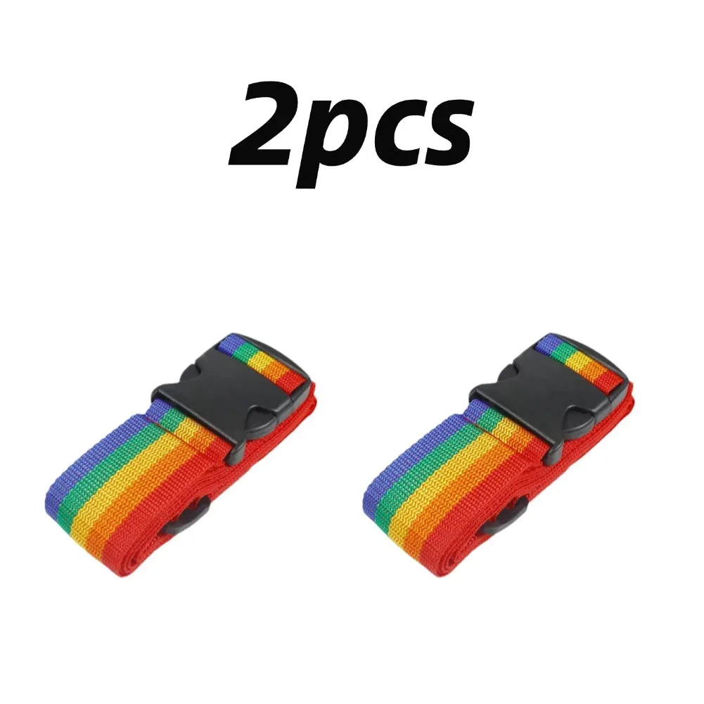 sangle de bagage arc-en-ciel réglable, ceinture de sécurité pour valise, accessoires de fixation pour valise de voyage