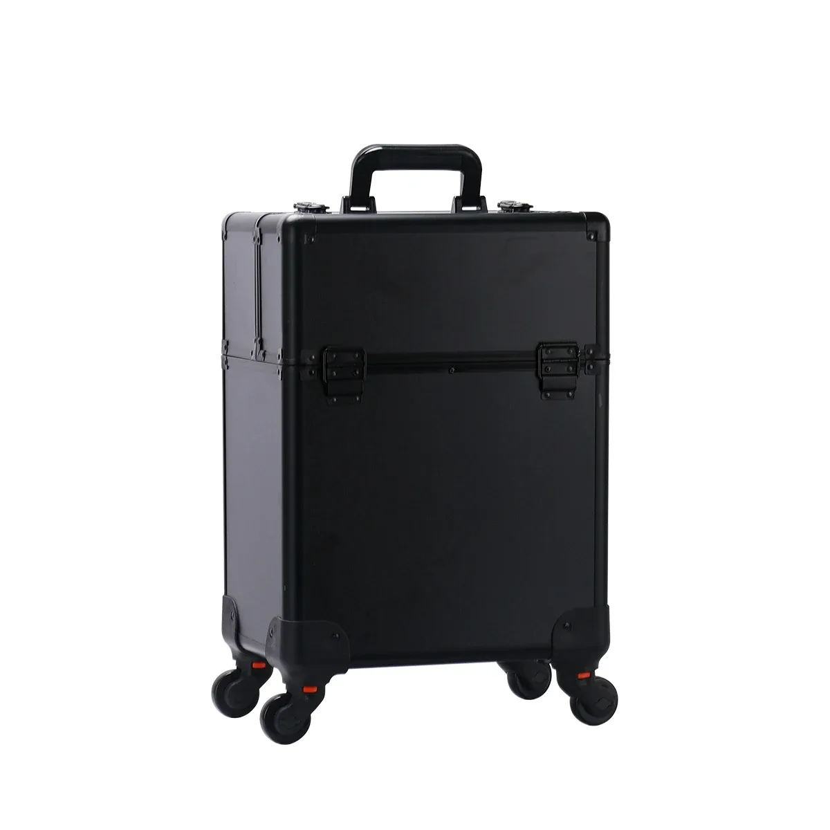 travelrolling – trousse de maquillage, chariot à cosmétiques de grande capacité, étui de voyage professionnel en aluminium avec clé