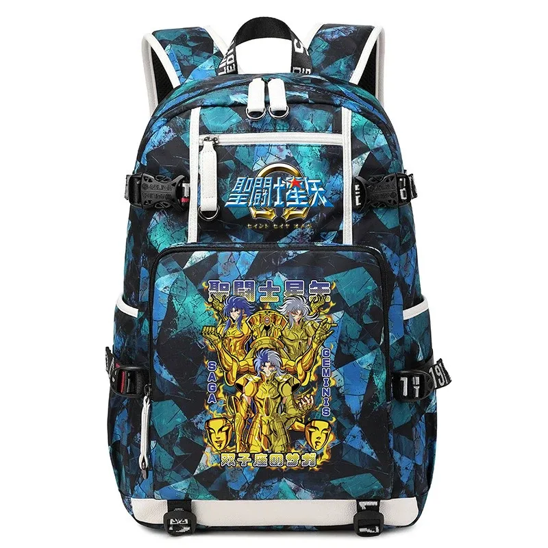 sac à dos imprimé saint seiya pour étudiants, sac à dos d'école de grande capacité pour adolescents, garçons et filles