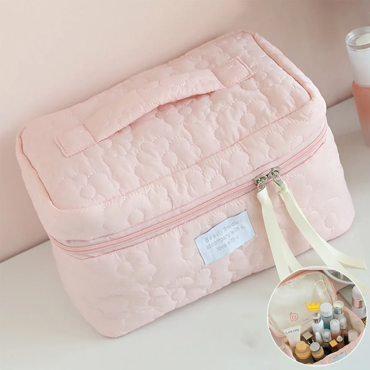 Sac de maquillage couleur bonbon style Ins, nouveau sac de luxe léger pour femme, trousse à rouge à lèvres, sac de rangement cosmétique portable de voyage, trousse de toilette