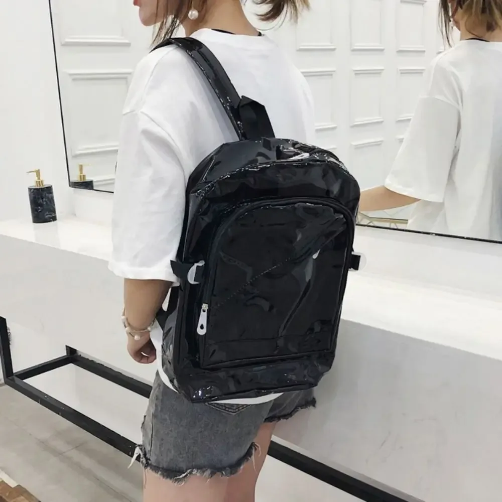 sac à dos transparent de couleur bonbon portable pour adolescents, sac d'école en pvc pour étudiants, sac de voyage polyvalent, sac à bandoulière transparent pour l'école.