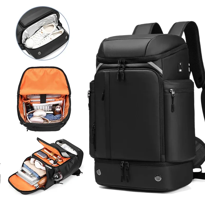 Sac à dos de voyage pour hommes, grande capacité, trekking, Business, 17 pouces, pour ordinateur portable, 50l, randonnée, mode, avec sac à chaussures