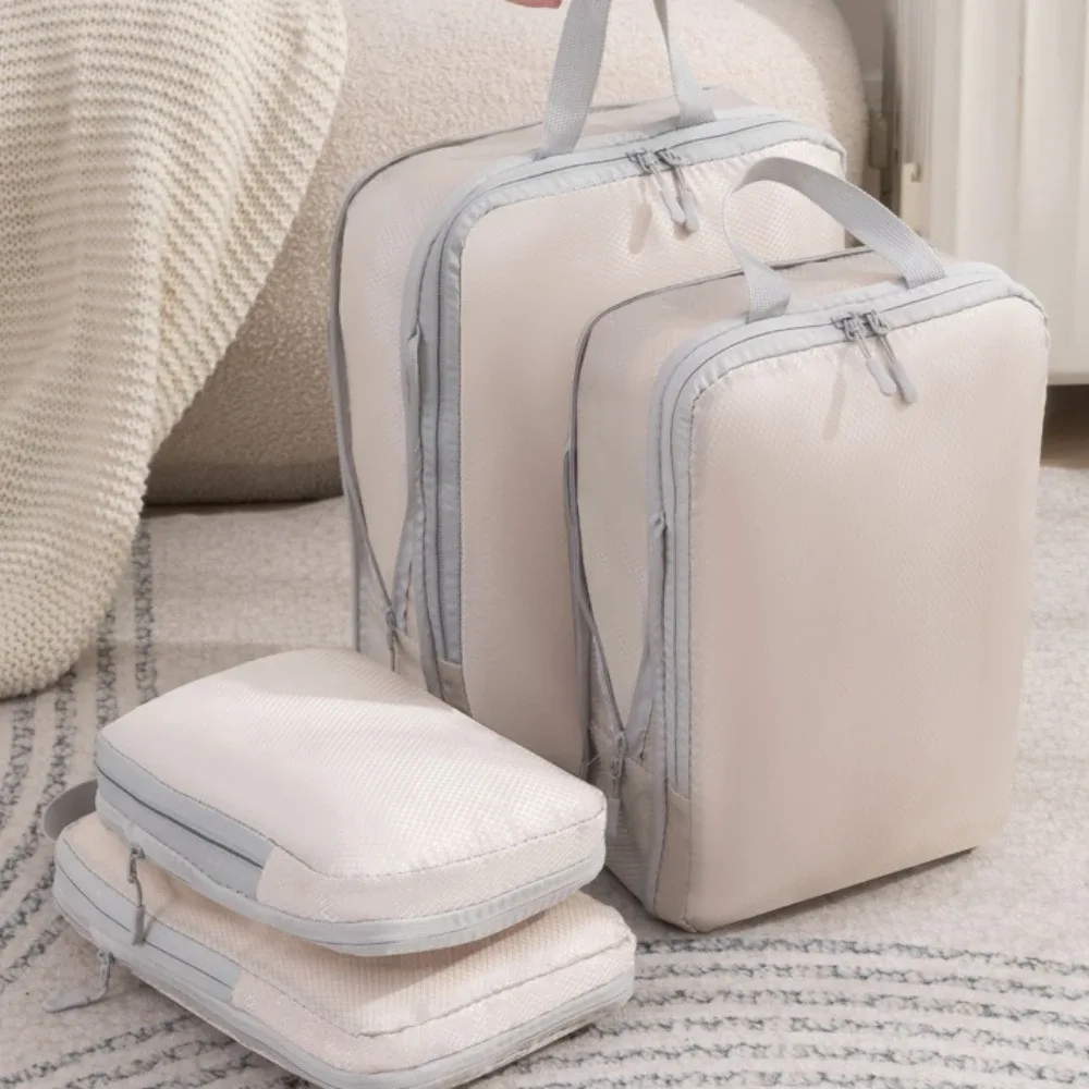 ensemble de 4 sacs de rangement pour vêtements de voyage, sacs de compression, organisateur de voyage extensib