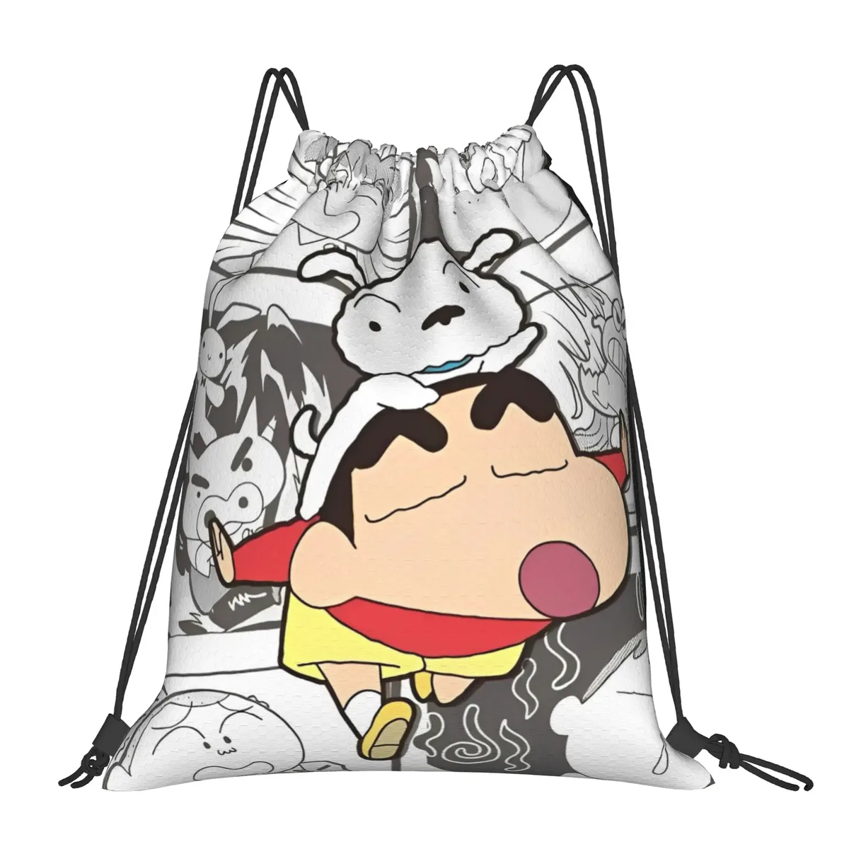 sac à dos à cordon de serrage crayon shin-chans, sac de sport résistant à l'eau pour la randonnée