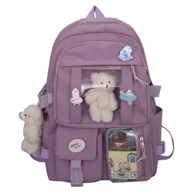 sacs à dos multi-poches pour adolescentes, pour l'école, grande capacité, kawaii