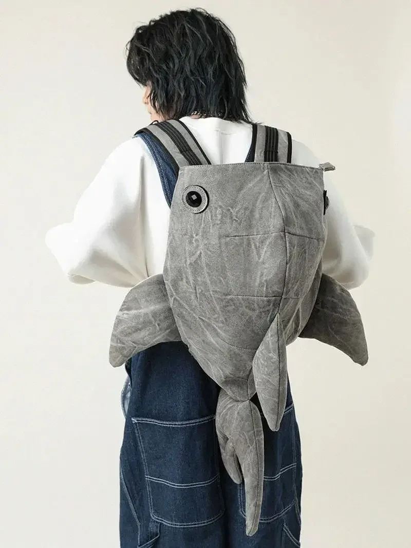 sac à dos en forme de requin baleine, sac de voyage durable de grande capacité pour femmes et hommes, mignon sac à dos de dessin animé de rue en plein air, cartable d'étudiant