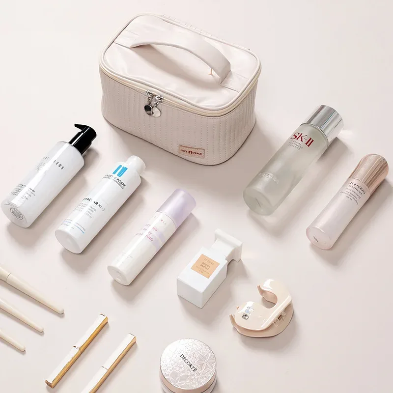 sac de maquillage de gâteau en cuir pu, style de luxe, sac de rangement étanche de grande capacité, organisateur de cosmétiques portatif, nouvelle collection
