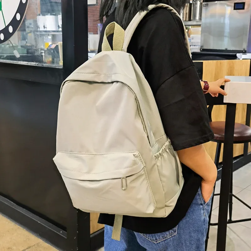 femmes cartable étanche grande capacité école sac à dos lisse fermeture éclair solide adolescents fille sac à dos décontracté sac étudiant approvisionnement nouveau