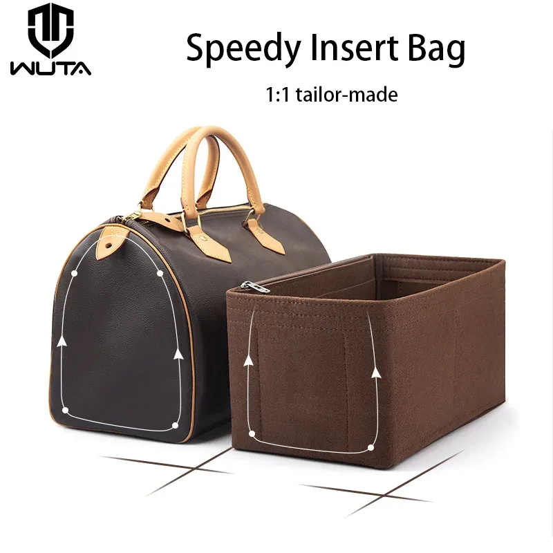 wuta feutre insérer sac organisateur pour for lv speedy 20 25 30 35 rabat sac à main sac intérieur maquillage voyage sac à main stockage sac fourre-tout accessoires