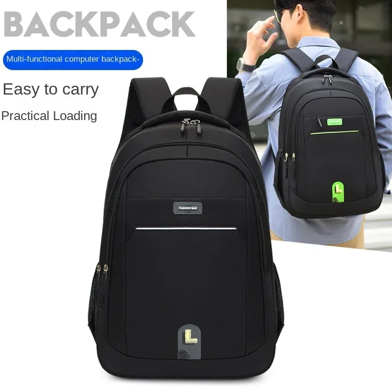 sac à dos de voyage à la mode de grande capacité pour hommes, sac d'étudiant, sac pour ordinateur portable simple, sacs à double épaule pour ordinateur portable d'affaires