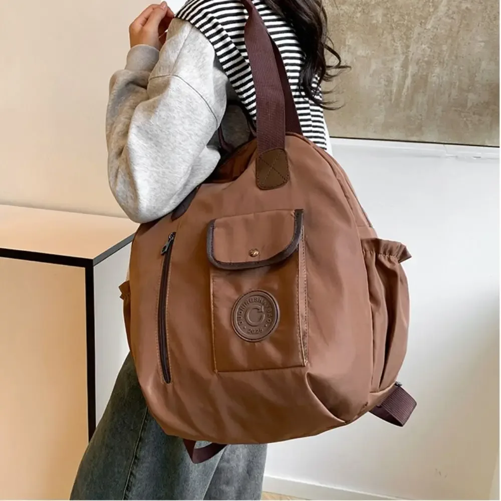 Sac à dos de natation en nylon de style coréen, grande capacité, sac à bandoulière rond en nylon, sac fourre-tout, design de niche, sac de fitness pour filles