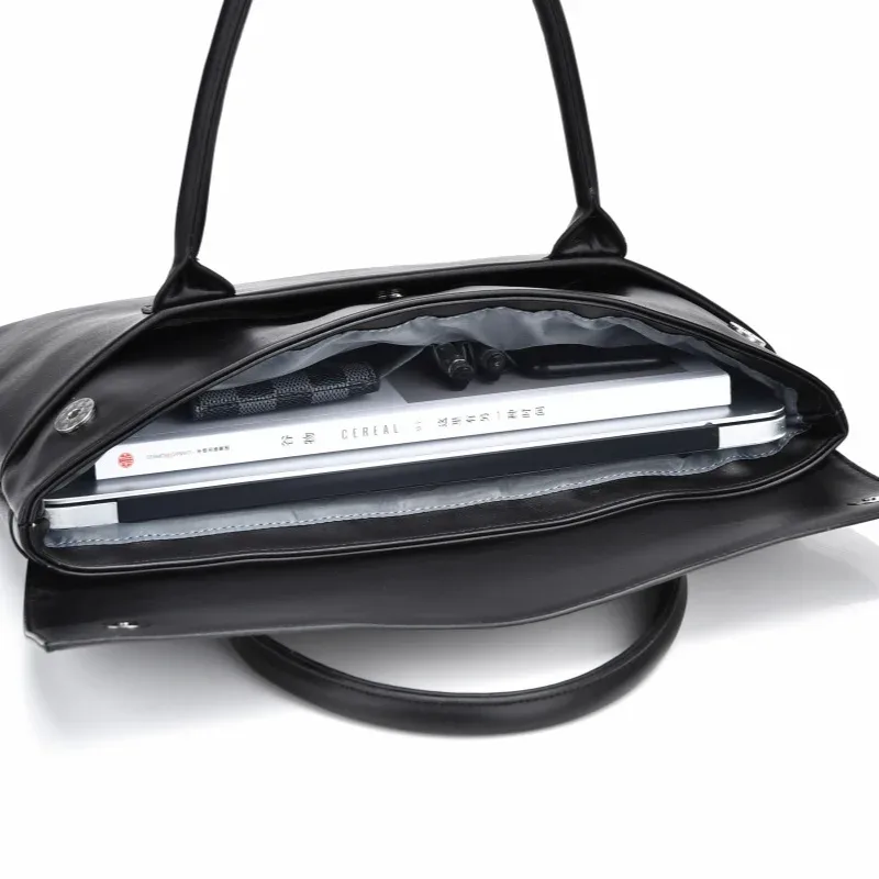 sac pour ordinateur portable de 14 pouces unisexe léger sac d'ordinateur de banlieue d'affaires résistant à l'eau porte-documents pour femme en pu cadeau de vacances essentiel