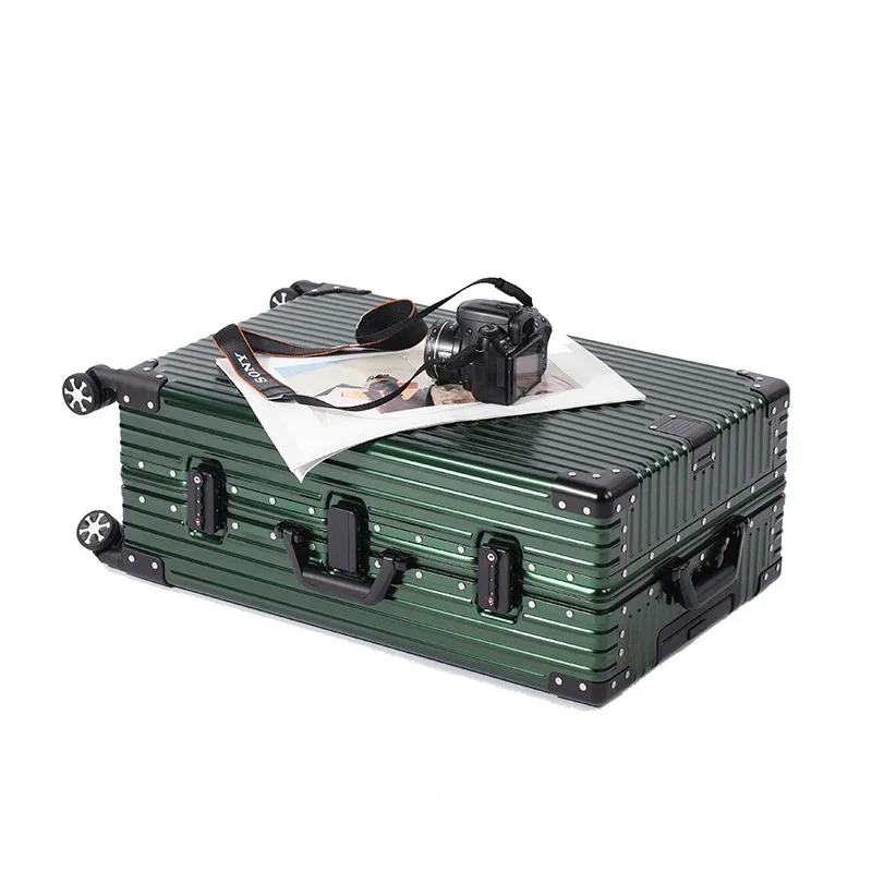 valise à roulettes en aluminium 100% de 20, 24, 26, 28, 30 pouces, valise de cabine imperméable en métal, valise de voyage en aluminium avec roulettes