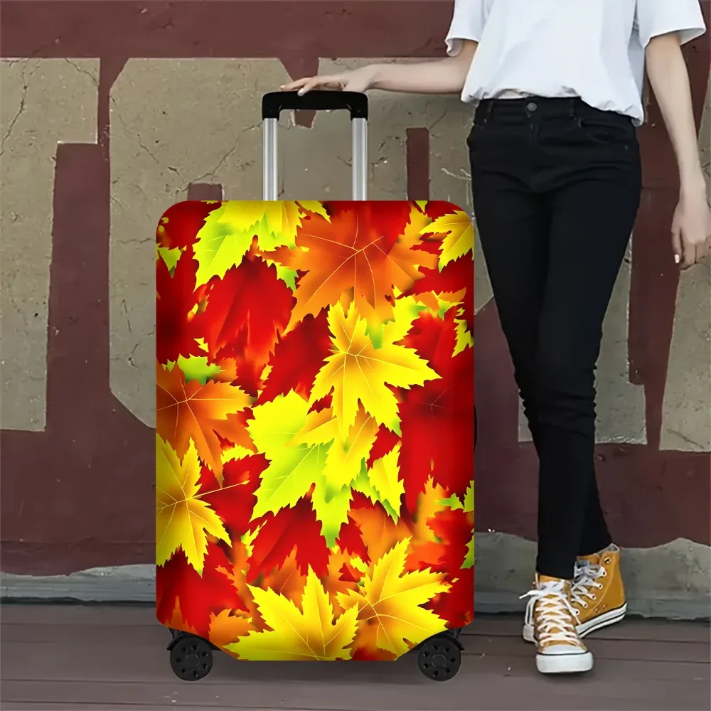 1 housse de bagage imprimée feuille d'érable couleur automne. convient aux valises de 18 à 32 pouces ; protège efficacement vos bagages