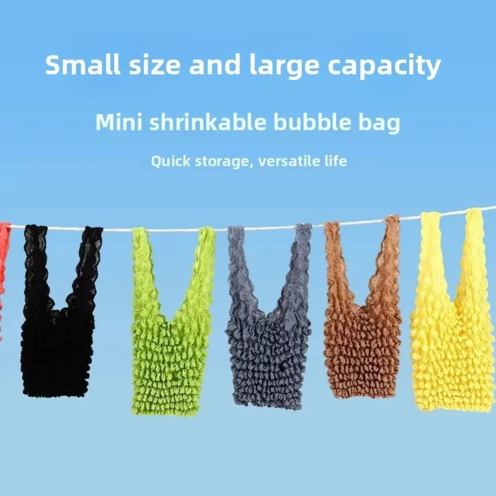 1 sac mini, grande capacité, pour le shopping, extensible et pliable, sac de rangement plissé, sac à bulles élastique à expansion magique