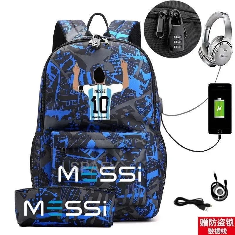 sac à dos messi tendance avec port usb antivol, grande capacité, pour femmes, hommes, adolescents, sacs d'école décontractés pour lycéens, mochilas