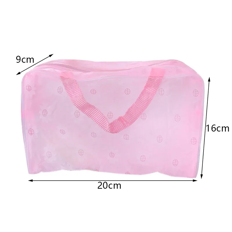trousse cosmétique transparente en pvc pour femme, trousse de maquillage transparente pour fille, étui de beauté étanche avec fermeture éclair, trousses de toilette de voyage, sac à main, 1 pc