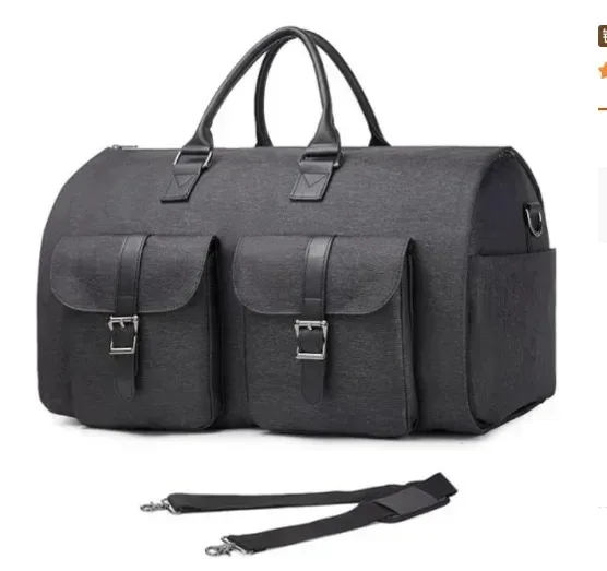 sac de voyage d'affaires en cuir pu pour homme, grand sac de voyage convertible 2-en-1, imperméable, sac de sport et sac à vêtements suspendu