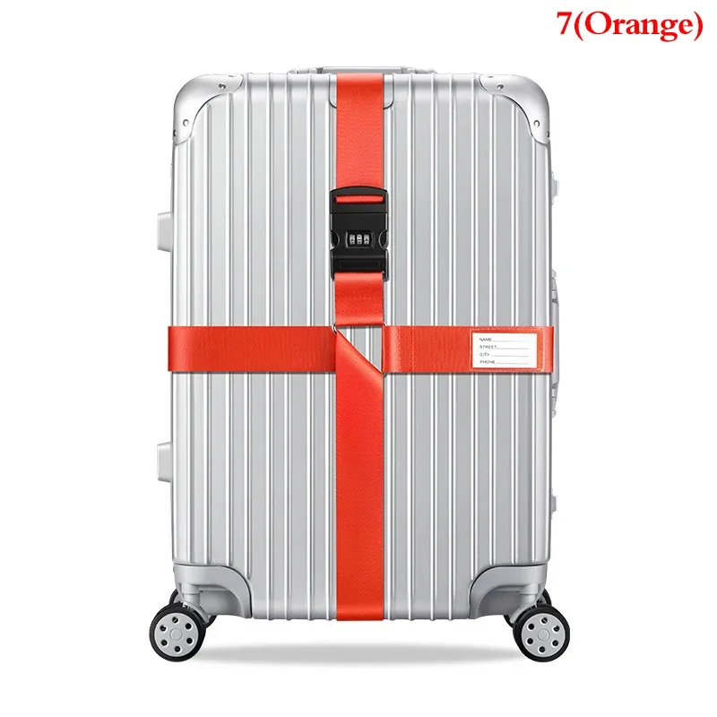 sangle de bagage en nylon à verrouillage par mot de passe, ceinture croisée, emballage réglable, sangle de bagage de voyage, environnement, 3 chiffres, 4.2m