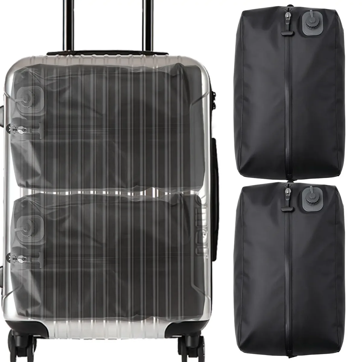 1set sacs de rangement sous vide automatiques pour vêtements, économiseur d'espace de voyage pour doudounes, sac de compression étanche et hermétique