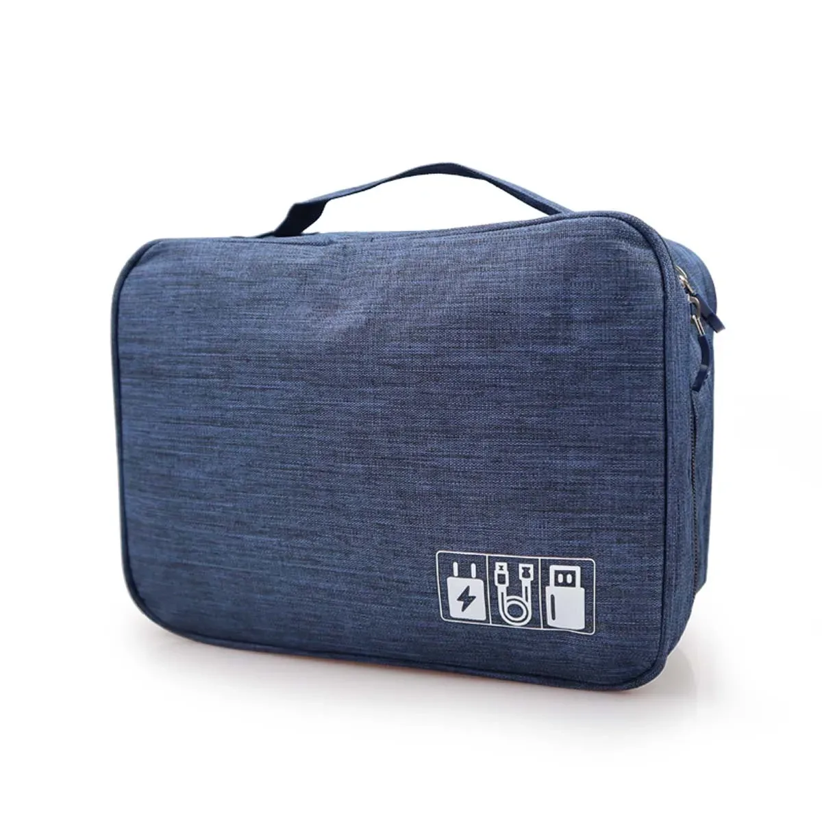 organisateur de gadgets usb numérique portable, fils de chargeur, pochette de rangement à fermeture éclair pour cosmétiques, kit d'accessoires, fournitures, sac de câble de voyage