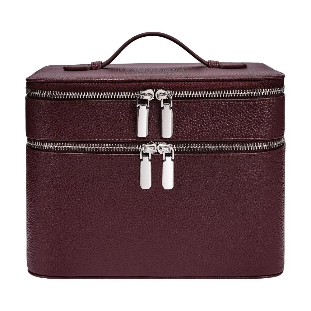 sac de cosmétiques en pu, solution de rangement imperméable, grande capacité, motif esthétique, sac de toilette de voyage