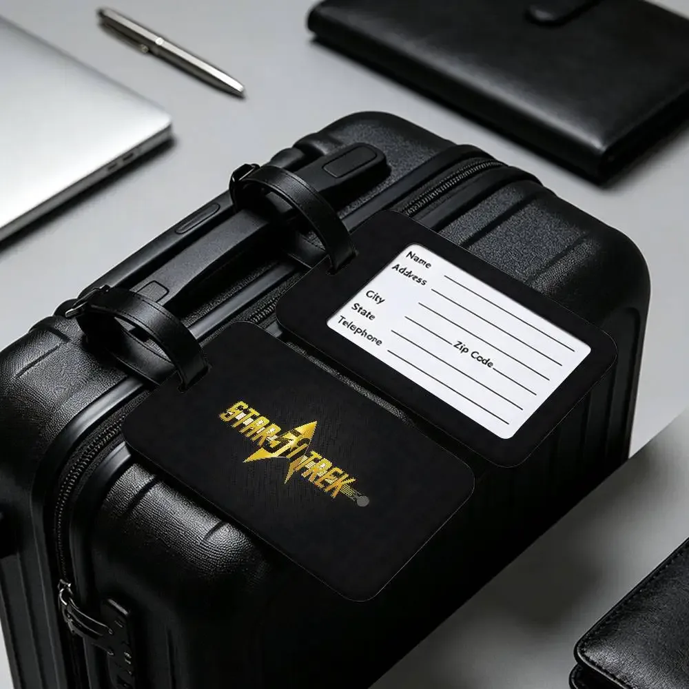 étiquette d'identification de bagages en pvc s-star t-trek scifi, porte-carte d'information anti-perte, étiquette nominative pour valise de voyage