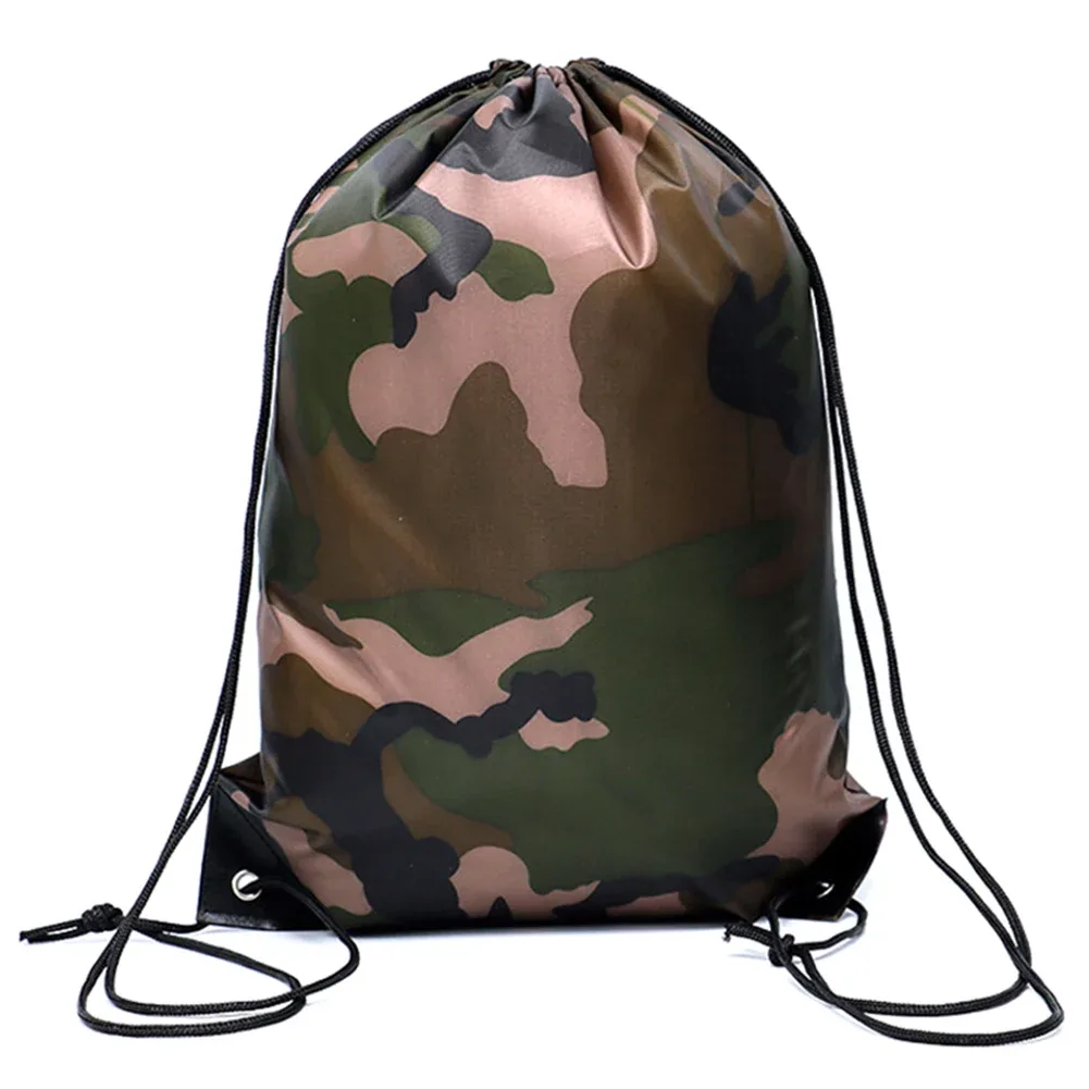 sac à dos léger à cordon de serrage camouflage pour hommes et femmes, pour la salle de sport, le basketball, la randonnée, la plage, la natation, les activités de plein air, 42x34cm