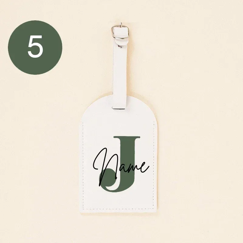 étiquette de bagage monogramme personnalisée en pu, initiale avec nom en cuir pour valise, bagages, sac à main, étiquette de sac de voyage, meilleurs cadeaux