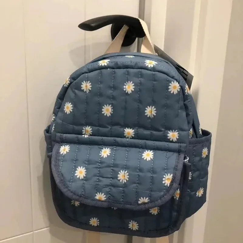 sac à dos kawaii daisy pour femme, grande capacité, tendance, populaire, sac d'école pour étudiants, bleu, sac à dos de voyage en plein air