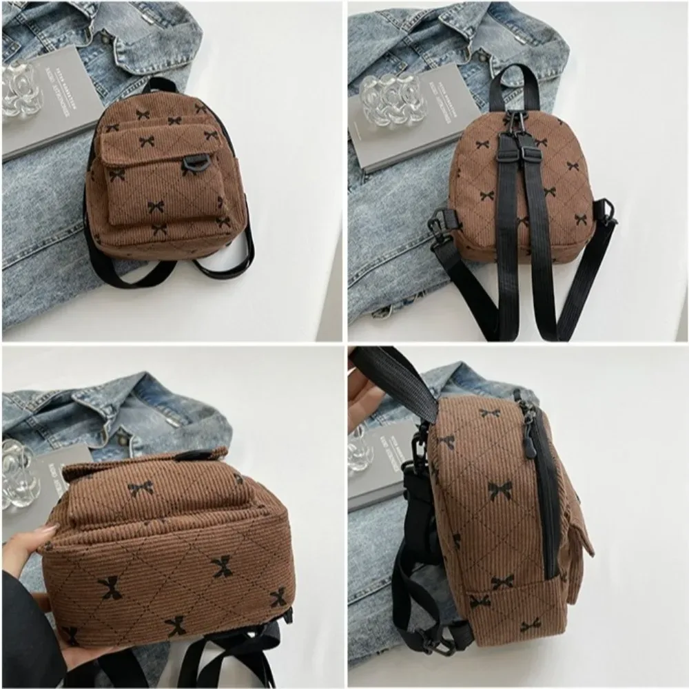 mini sac à dos imprimé bowvétérans t doux, sac initié, sac de rangement cosmétique de voyage, sacs à livres étudiants ins, sac à dos décontracté, version coréenne