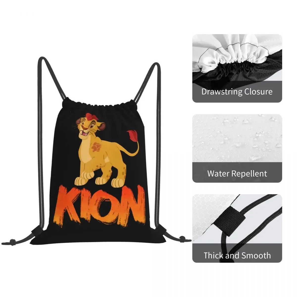 lion guard kion sacs à dos multifonctions avec cordon de serrage, sacs à chaussures, sacs à livres pour homme et femme, école