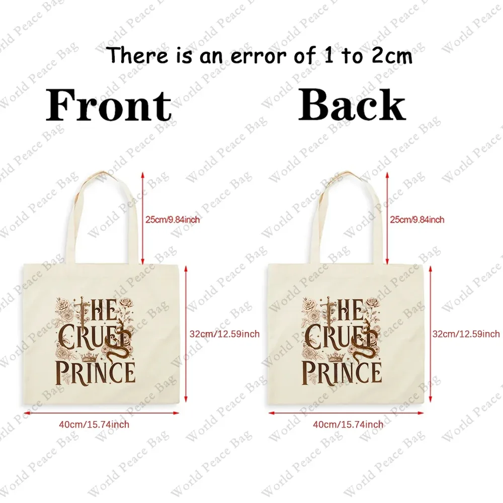 Sac fourre-tout en toile à motif The Cruel Prince, 1 pièce, sac à bandoulière pour voyage, trajet quotidien, sac de courses réutilisable pour femmes, meilleur cadeau