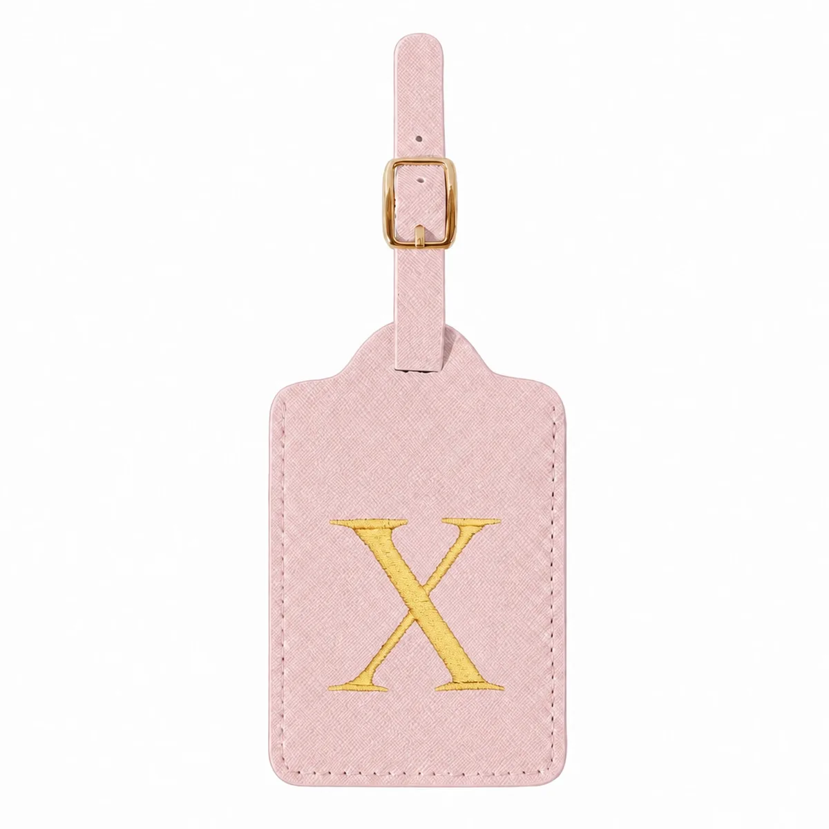 étiquette de bagage rose à 26 lettres, adaptée pour la plage, les vacances d'été, la rentrée scolaire et d'autres occasions.