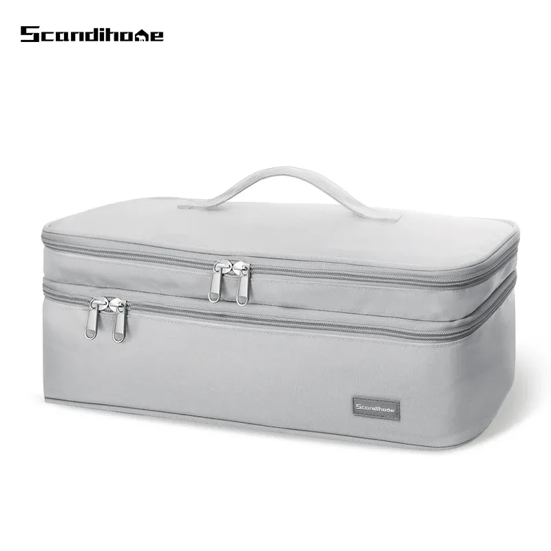 sac de voyage pour sèche-cheveux, grand organisateur d'outils de coiffure, étui de rangement double couche pour fer à boucler, lisseur, sèche-cheveux