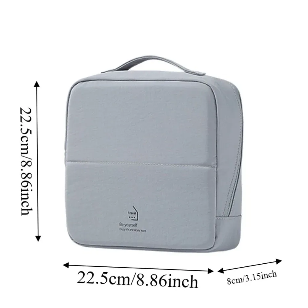 grande trousse de maquillage ouverte à plusieurs compartiments, en tissu imperméable, pochette cosmétique de couleur unie avec fermeture éclair lisse