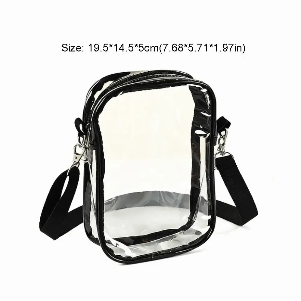 sac à bandoulière transparent en pvc pour usage décontracté, pochette de rangement transparente, sacoche simple pour téléphone, sac messager pour festival