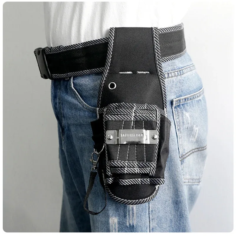 sacoche de ceinture multifonctionnelle et portable pour outils, étui de rangement pour perceuse, pochette de ceinture pour électricien et réparations