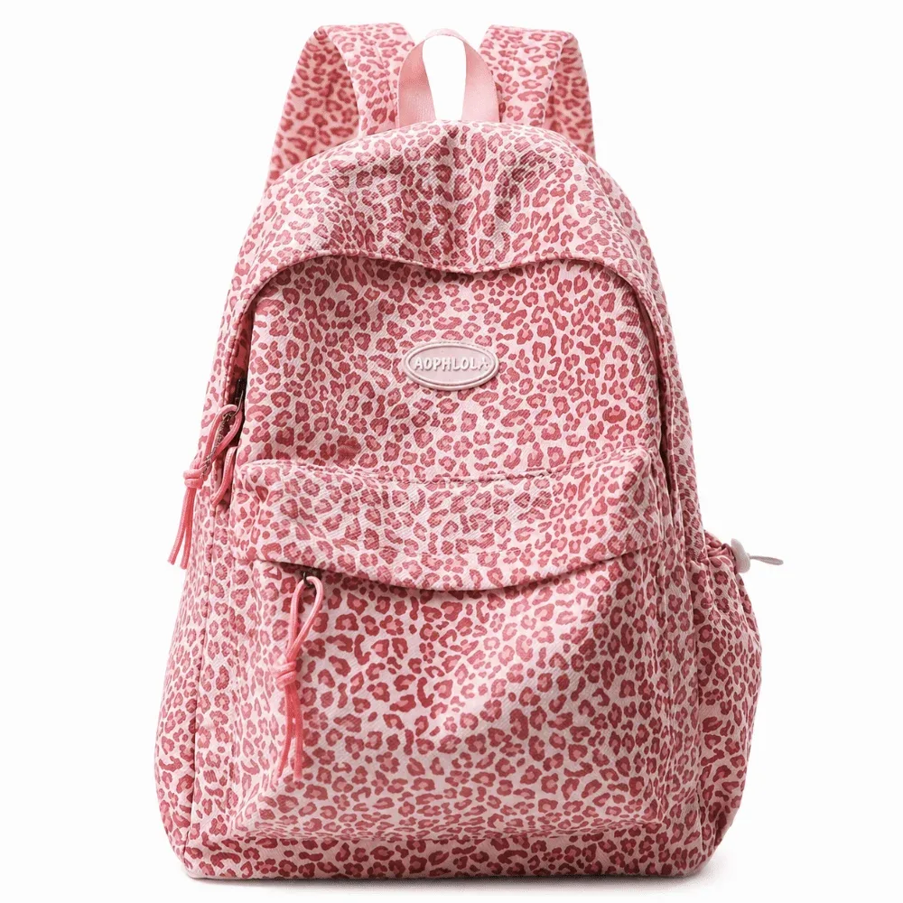 sac à dos décontracté à imprimé léopard pour ordinateur portable, grande capacité, multi-poches, cartable pour étudiants, sac de voyage en tissu oxford pour adolescentes