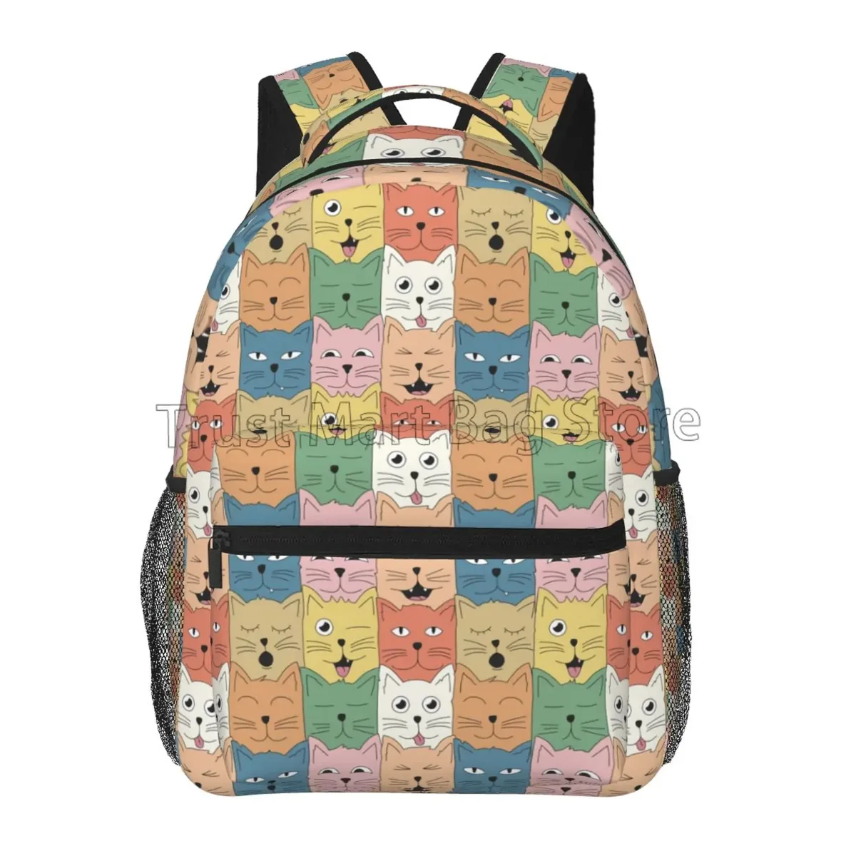 neko atsume anime cartoon mochila sac à dos pour femme, sac à dos de voyage pour filles et garçons, impression de chat mignon, sac initié pour adolescents