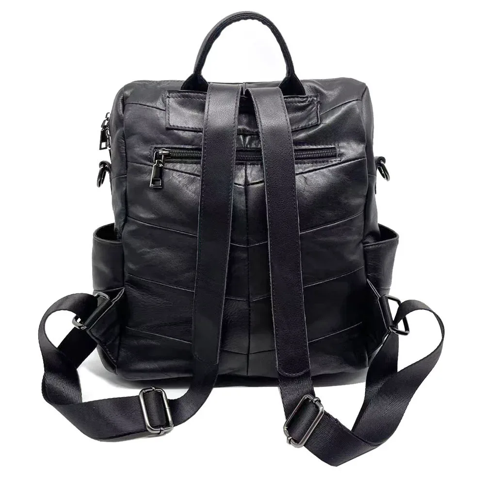 sac à dos quotidien décontracté en cuir de vache, multifonctionnel pour femmes, sacs à bandoulière en cuir véritable, mode dames, sac de voyage en cuir de vache