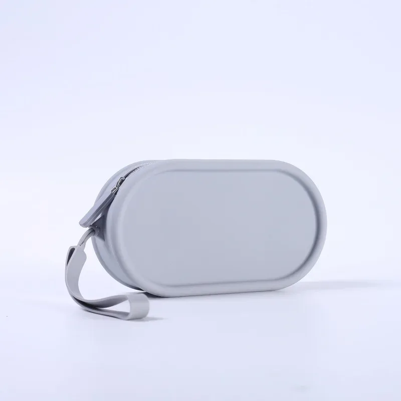 pochette de rangement en silicone, étanche, avec fermeture éclair, sac de maquillage 16,7 cm x 9,1 cm x 4,5 cm, grande capacité, pochette portable