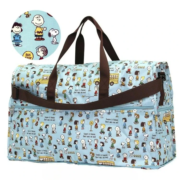 nouveau sac de voyage pliable léger et imperméable de grande capacité 38l, sac de voyage décontracté à motif snoopy, sac à main d'extérieur