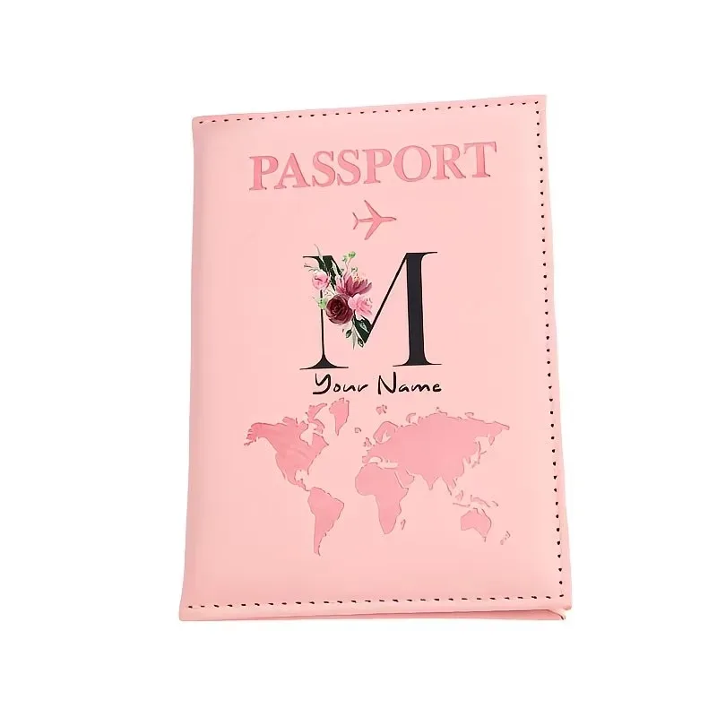 étui de passeport personnalisé, cadeau de voyage personnalisé avec nom/texte pour hommes, femmes, voyageurs - portefeuille porte-passeport léger et à fermeture ouverte