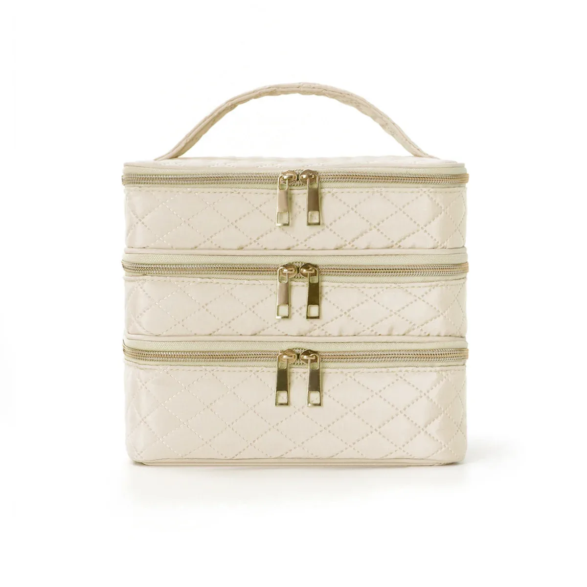 trousse de maquillage à trois couches de luxe, grande capacité, trousse de toilette portative de grande valeur, sac à main de voyage pour cosmétiques